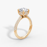 Cushion Cut - Royal Pave Ring - 14 K Gold